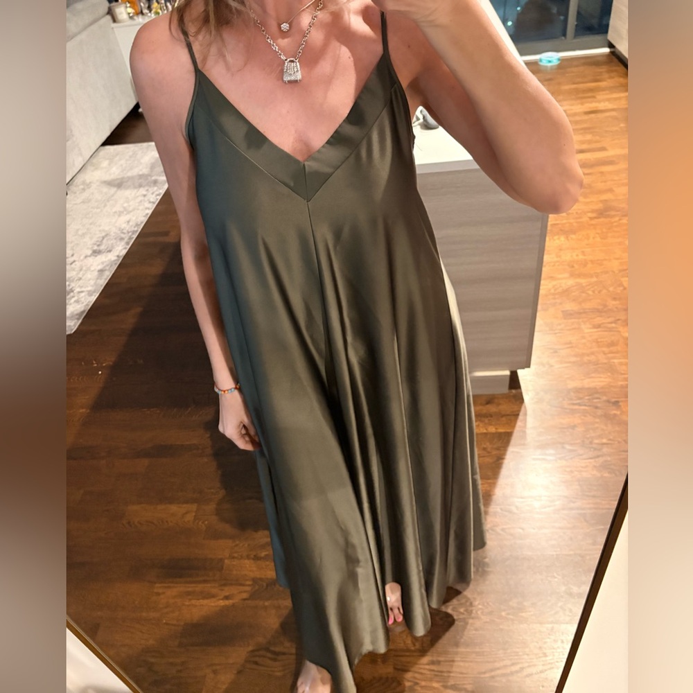 Elegant Olive Green Maxi Dress